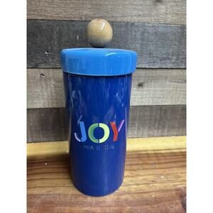 Target Wondershop Ceramic Blue JOY And Peace To All Cookie Jar Tall Canister